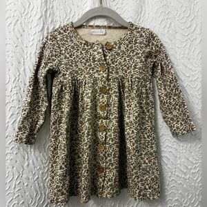 Jamie Kay Floral Long Sleeve Dress with Wooden Buttons 2yrs